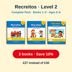 Recreitos Level 2 Complete Pack – Books 1–3 (spiral-bound)