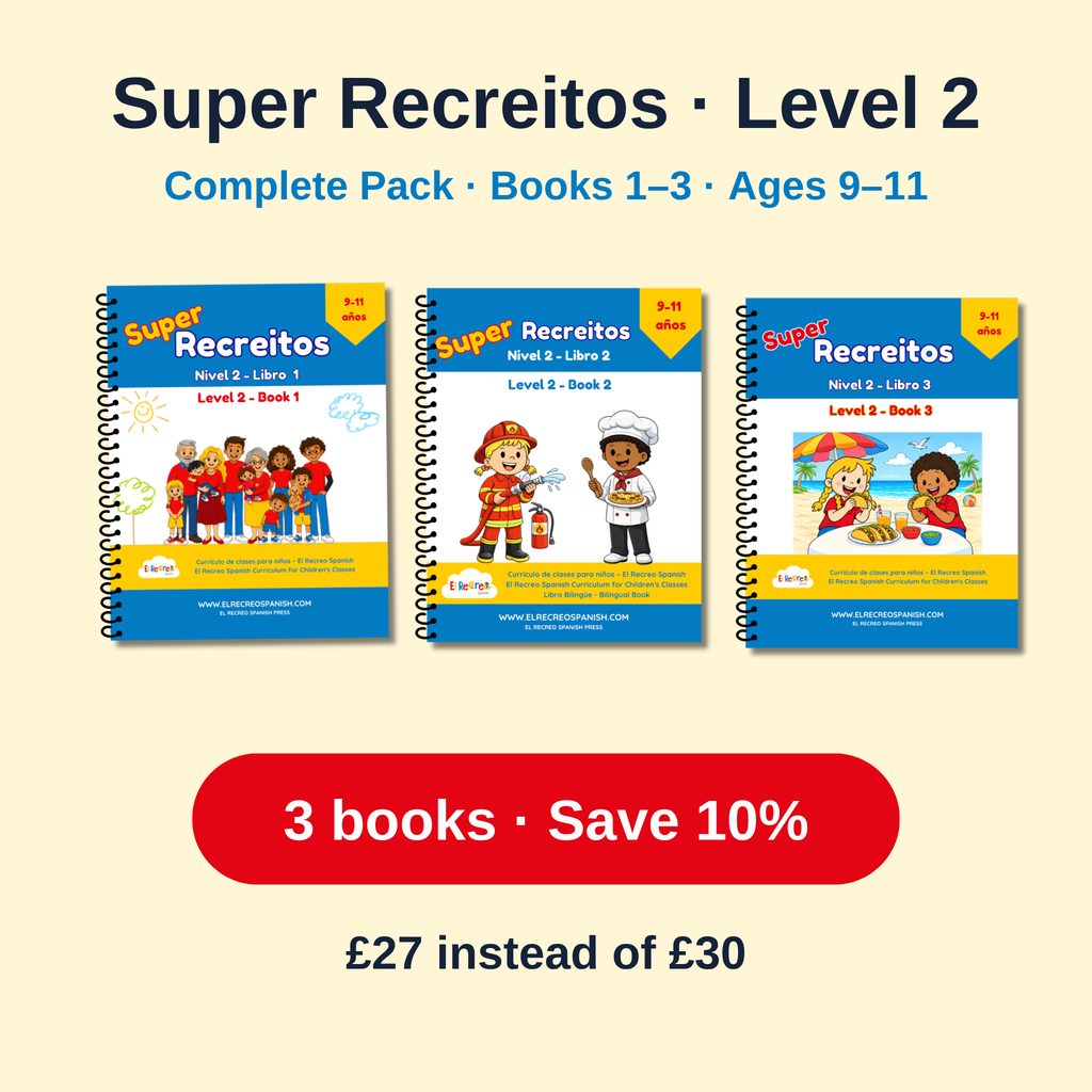 Super Recreitos Level 2 Complete Pack – Books 1–3 (spiral-bound)
