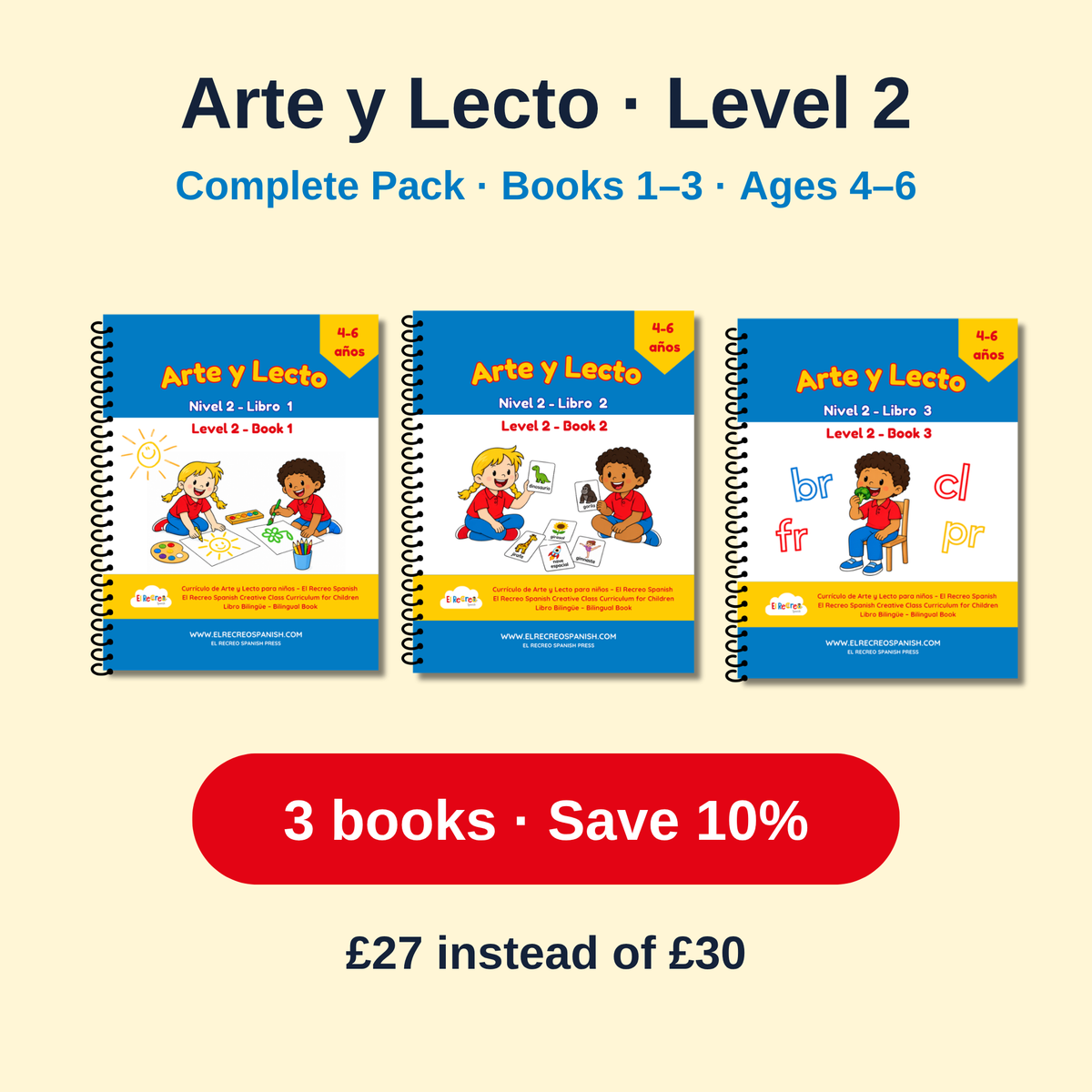 Arte y Lecto Level 2 Complete Pack – Books 1–3