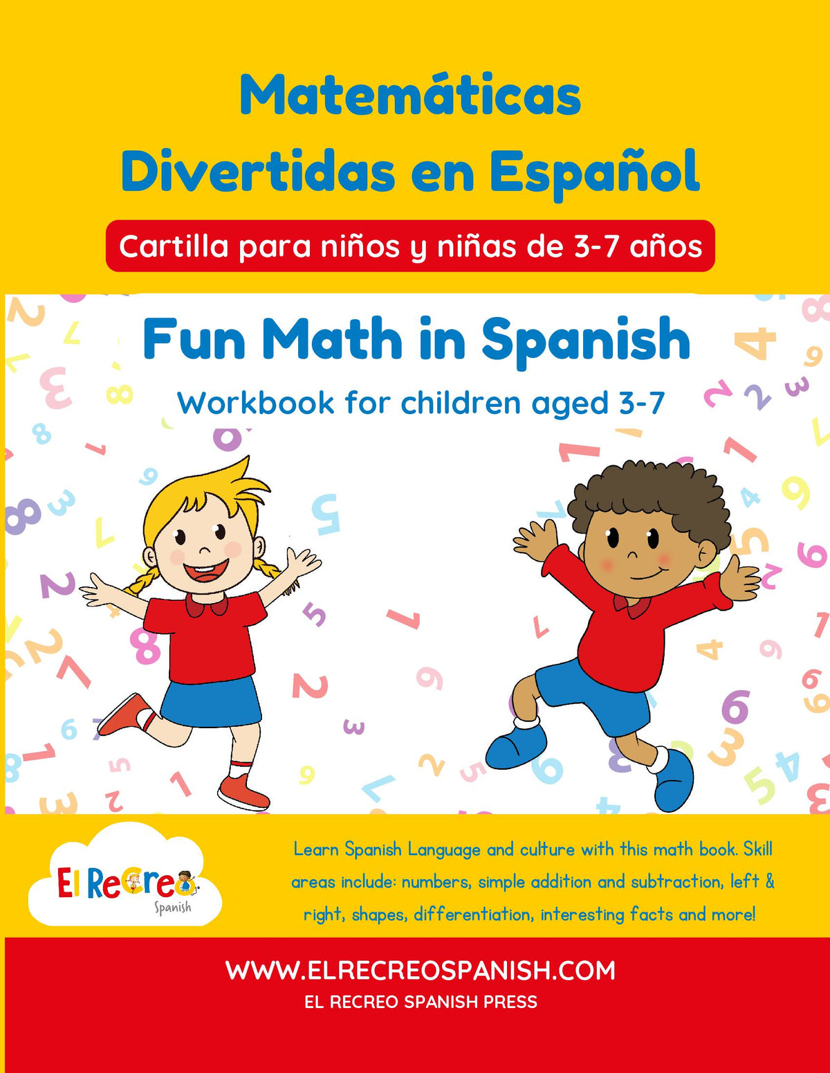 Fun Math in Spanish: A Bilingual Workbook for Children aged 3-7 image 0