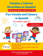 Fun Vowels and Colours in Spanish : A Bilingual Activity Workbook for Kids image 0